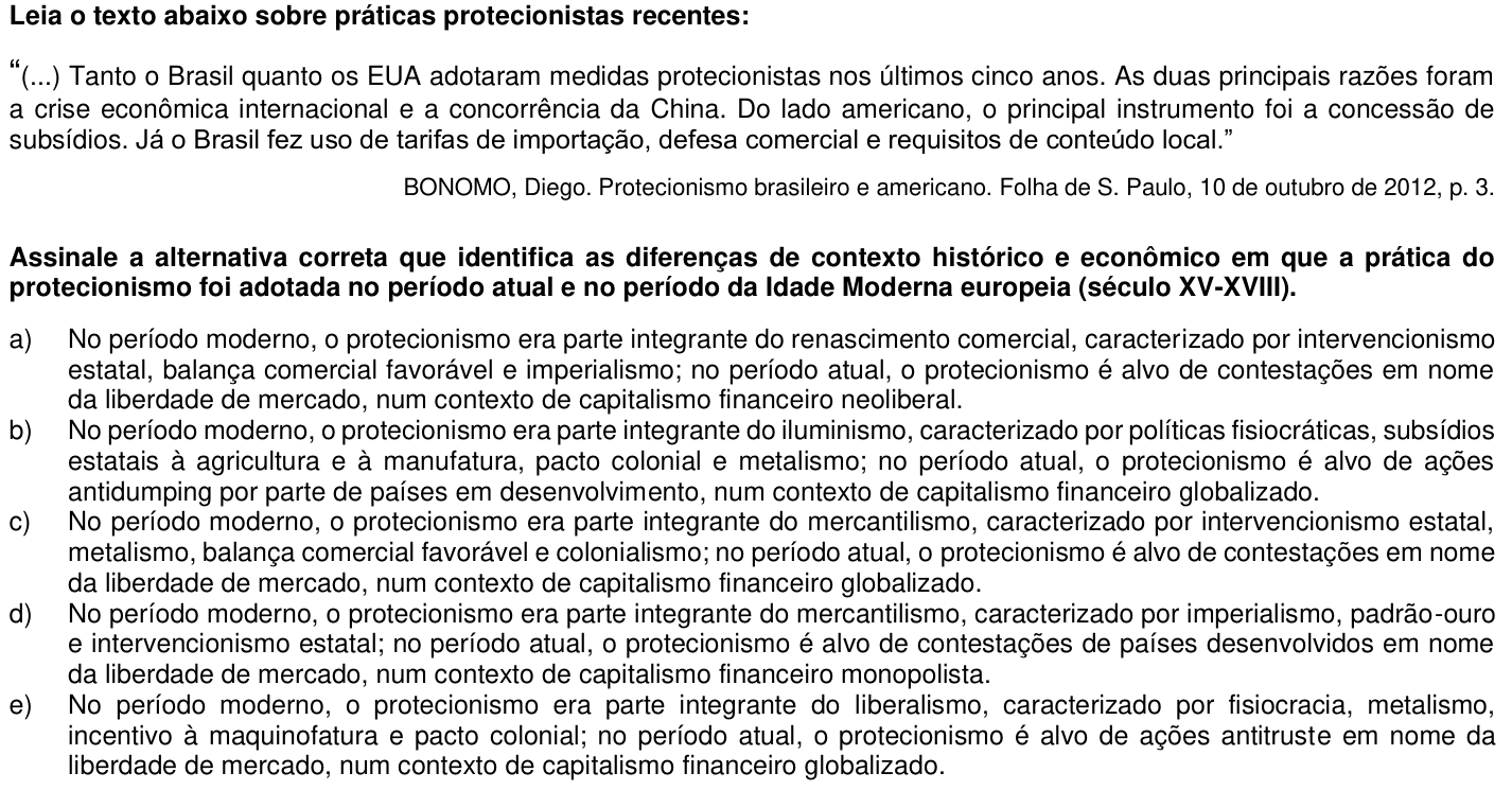 Questão 48 no caderno 1ª fase da UFPR 2015