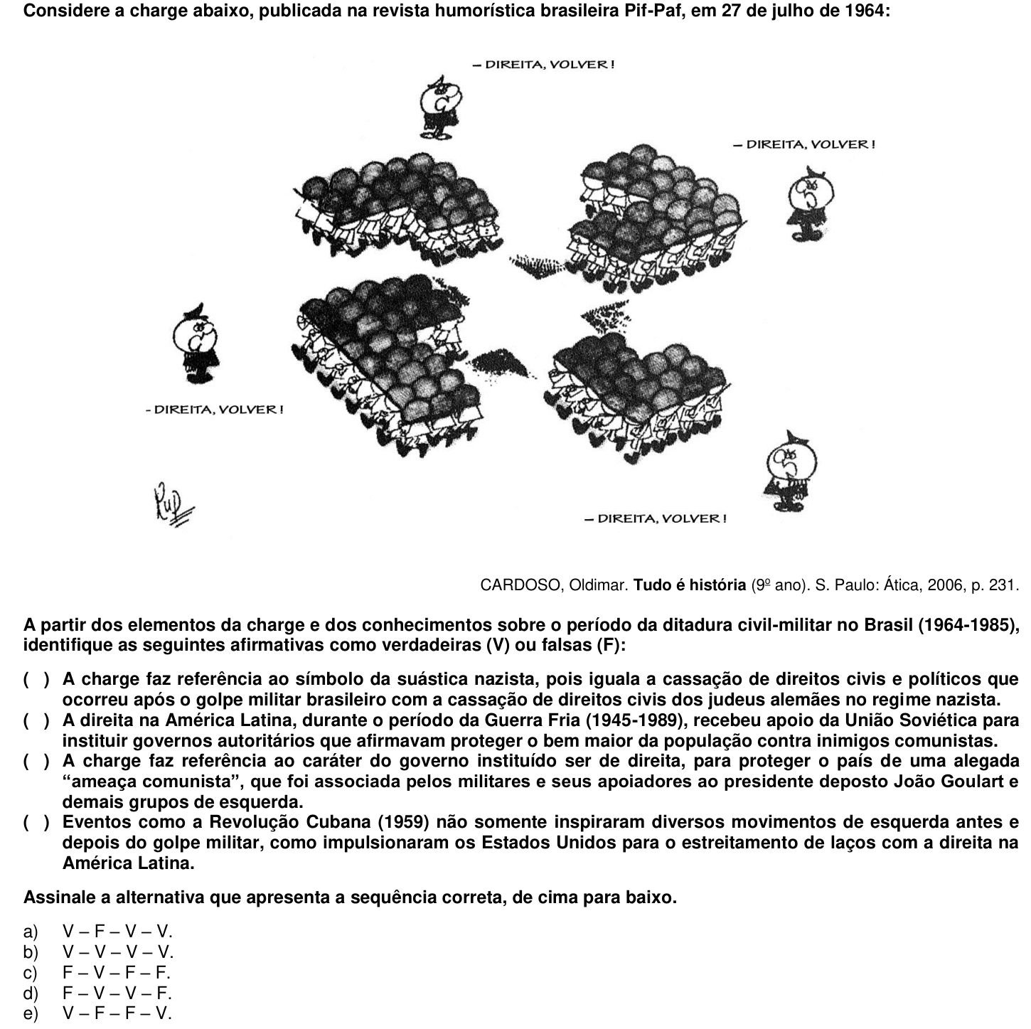Questão 52 no caderno 1ª fase da UFPR 2015