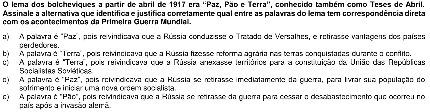Questão 53 no caderno 1ª fase da UFPR 2015
