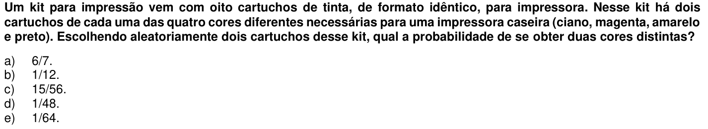 Questão 57 no caderno 1ª fase da UFPR 2015