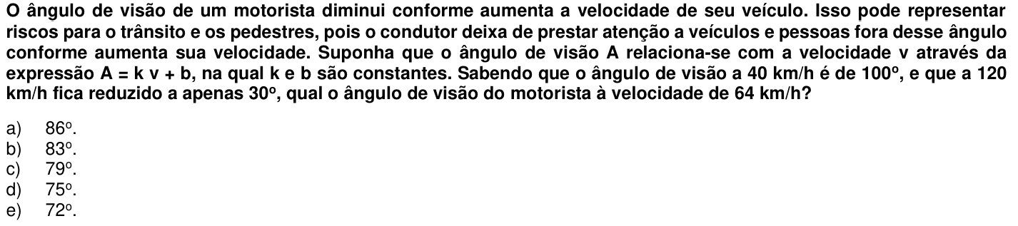 Questão 59 no caderno 1ª fase da UFPR 2015