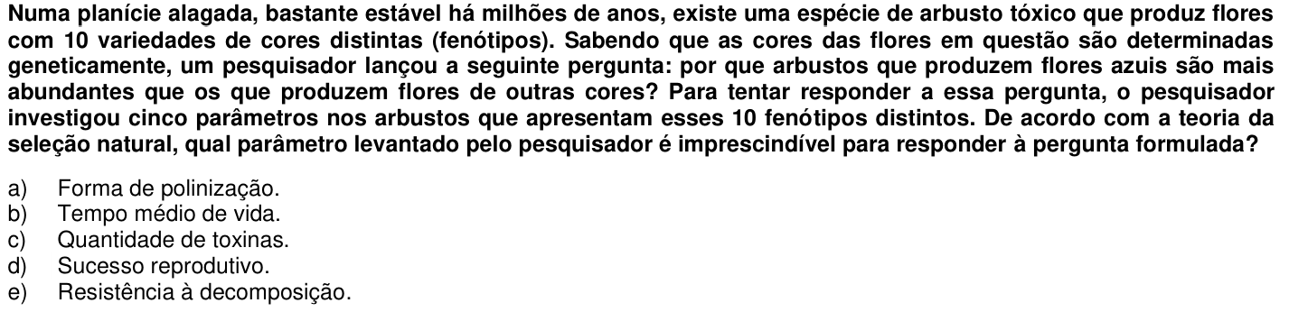 Questão 70 no caderno 1ª fase da UFPR 2015