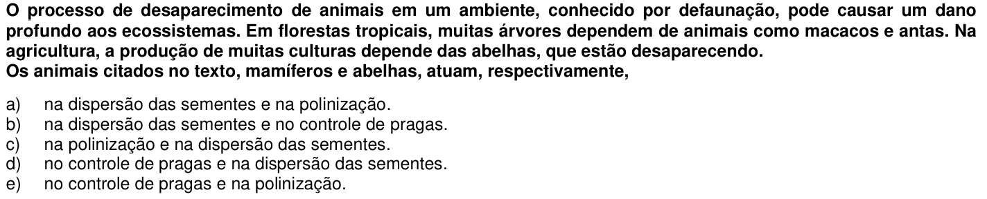 Questão 71 no caderno 1ª fase da UFPR 2015
