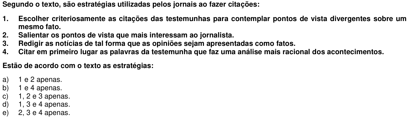 Questão 1 no caderno 1ª fase da UFPR 2016