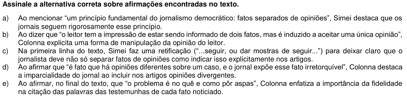 Questão 2 no caderno 1ª fase da UFPR 2016