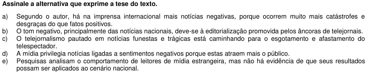 Questão 8 no caderno 1ª fase da UFPR 2016