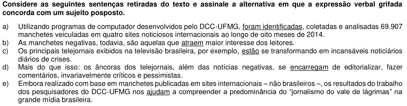 Questão 10 no caderno 1ª fase da UFPR 2016