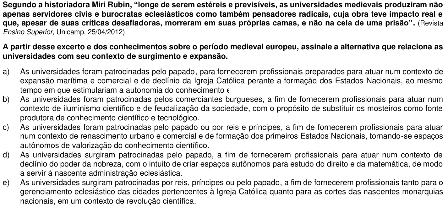 Questão 20 no caderno 1ª fase da UFPR 2016