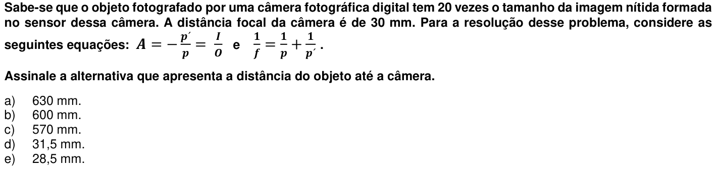 Questão 35 no caderno 1ª fase da UFPR 2016
