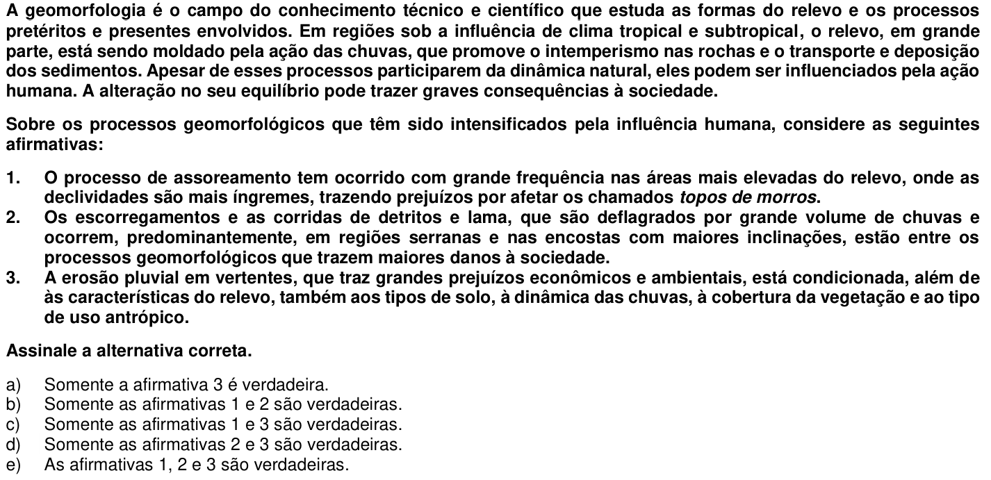 Questão 39 no caderno 1ª fase da UFPR 2016