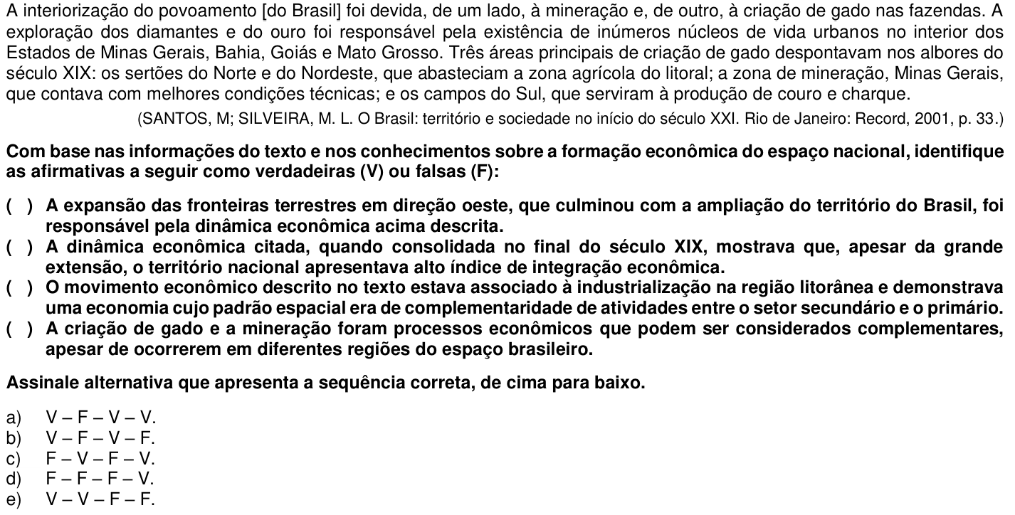 Questão 41 no caderno 1ª fase da UFPR 2016
