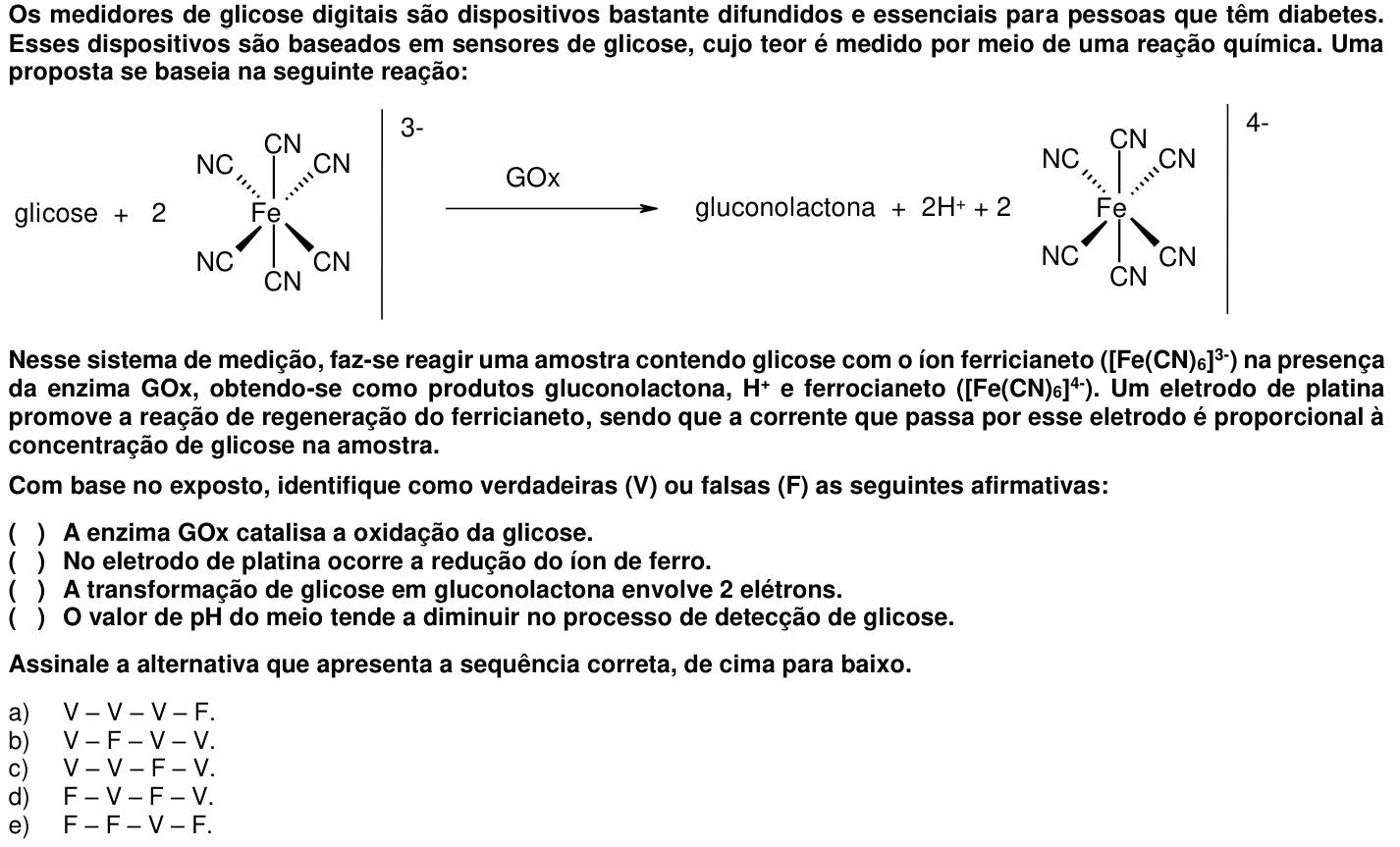 Questão 46 no caderno 1ª fase da UFPR 2016