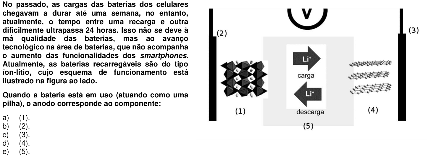 Questão 49 no caderno 1ª fase da UFPR 2016