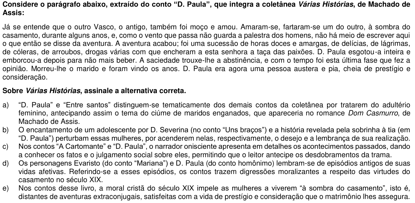 Questão 15 no caderno 1ª fase da UFPR 2017