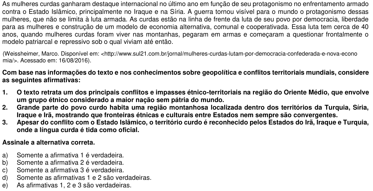 Questão 29 no caderno 1ª fase da UFPR 2017