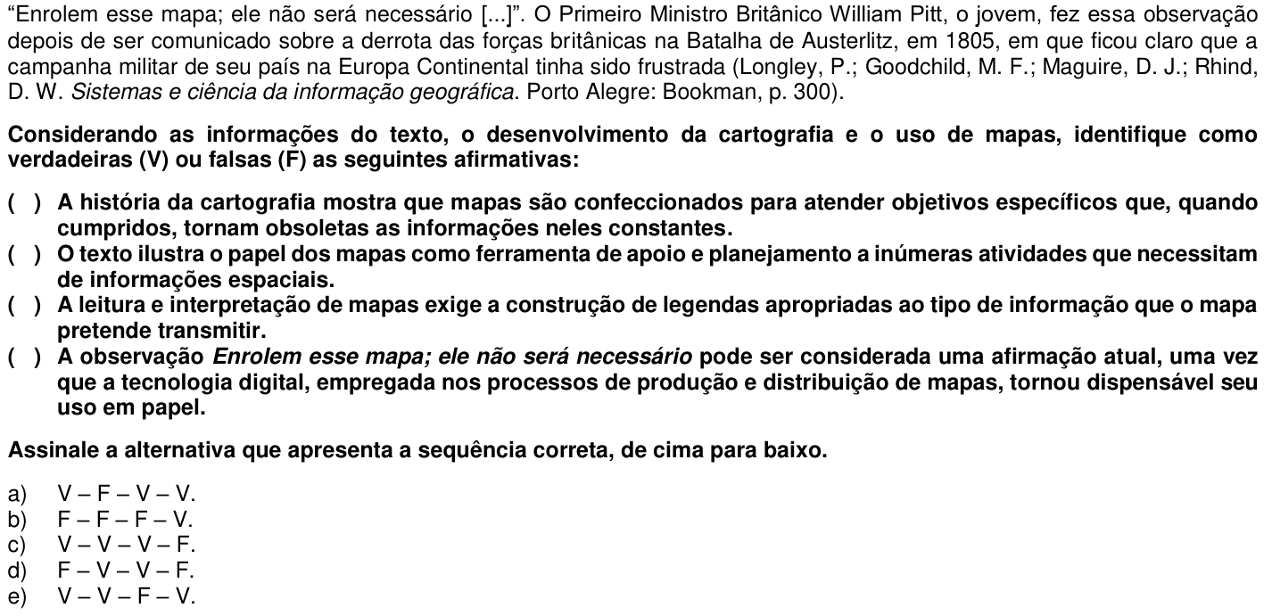 Questão 31 no caderno 1ª fase da UFPR 2017