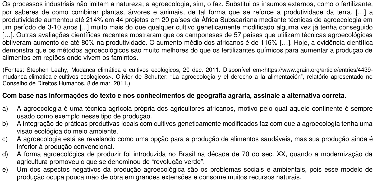 Questão 34 no caderno 1ª fase da UFPR 2017