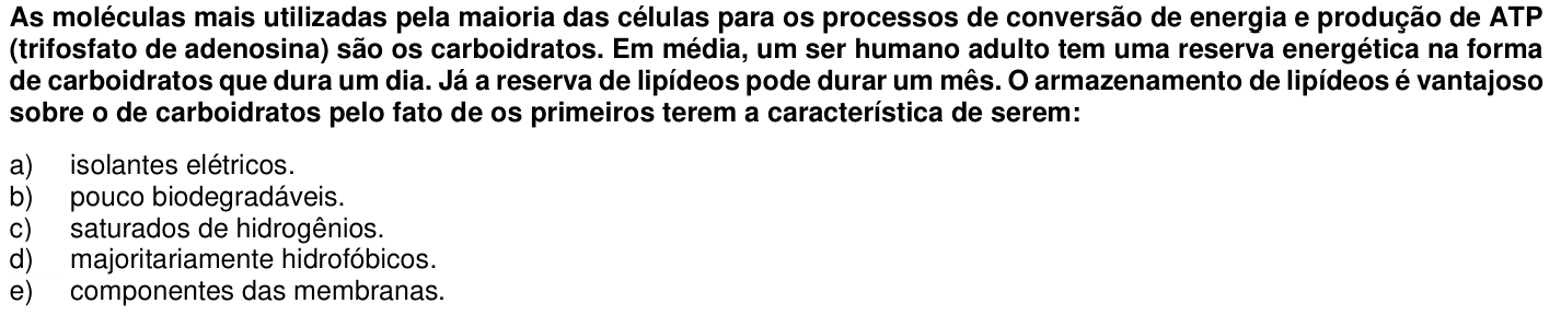 Questão 38 no caderno 1ª fase da UFPR 2017