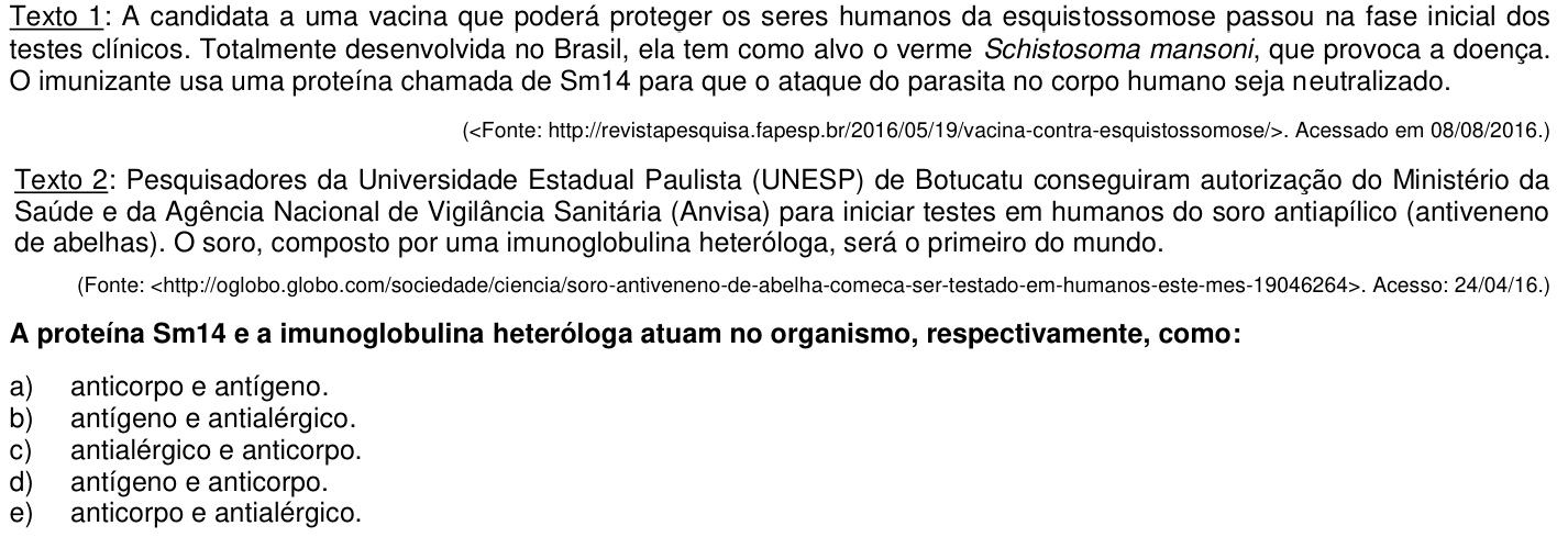Questão 42 no caderno 1ª fase da UFPR 2017
