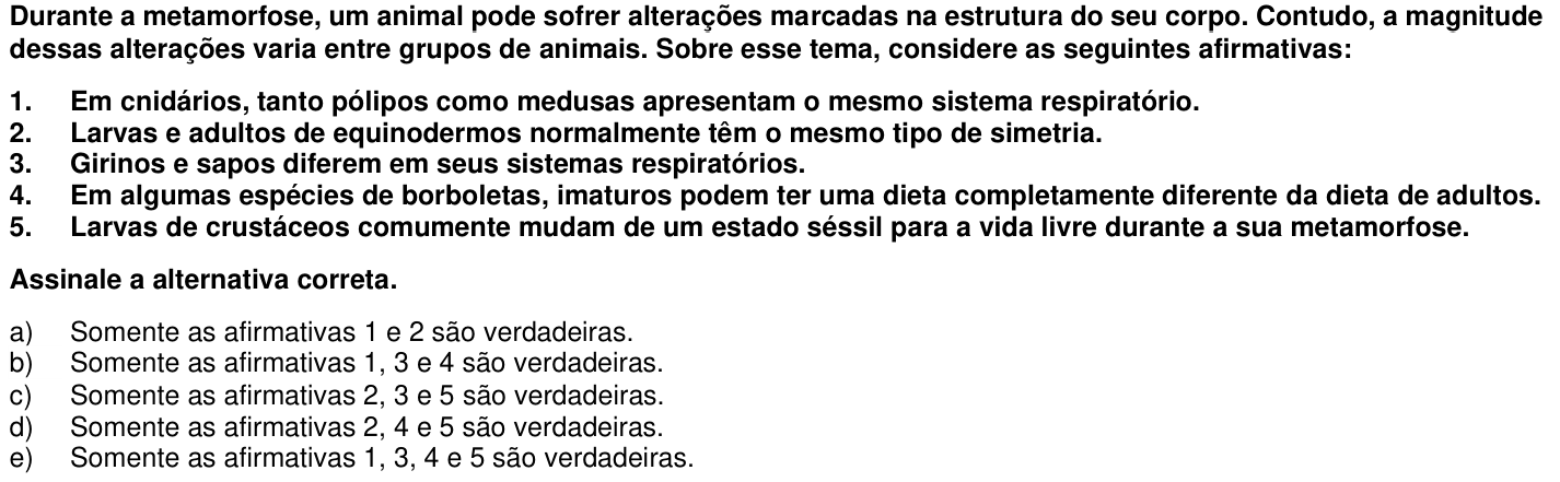 Questão 43 no caderno 1ª fase da UFPR 2017
