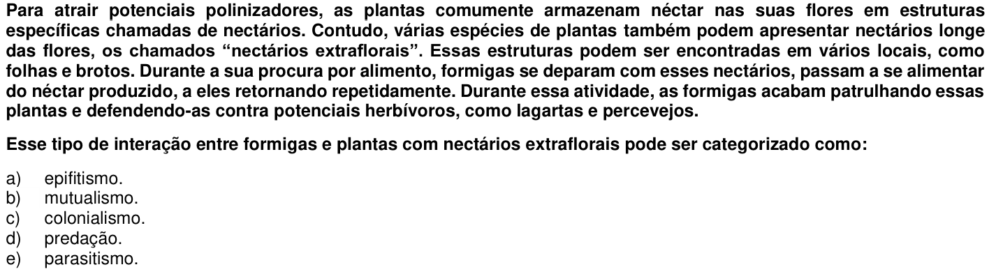 Questão 45 no caderno 1ª fase da UFPR 2017