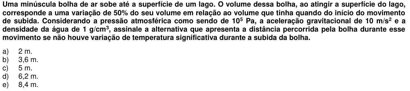 Questão 49 no caderno 1ª fase da UFPR 2017
