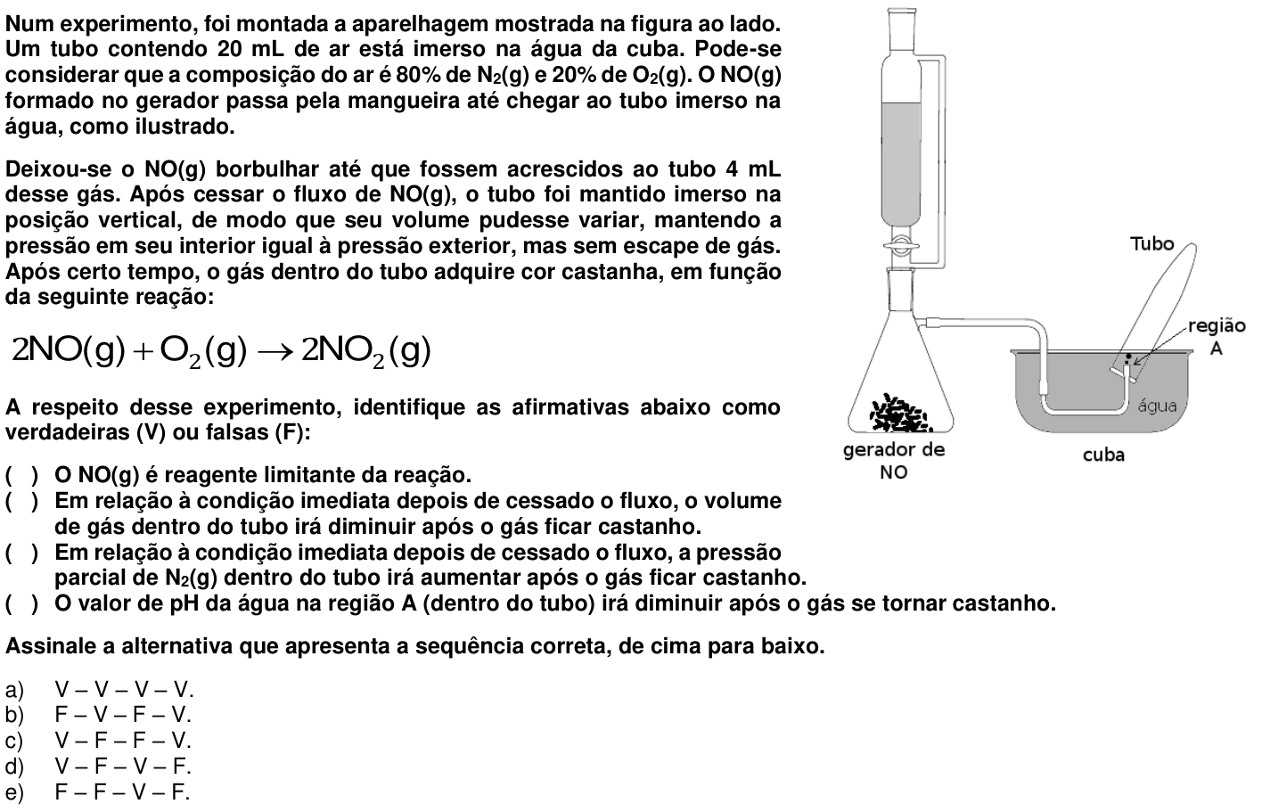 Questão 60 no caderno 1ª fase da UFPR 2017