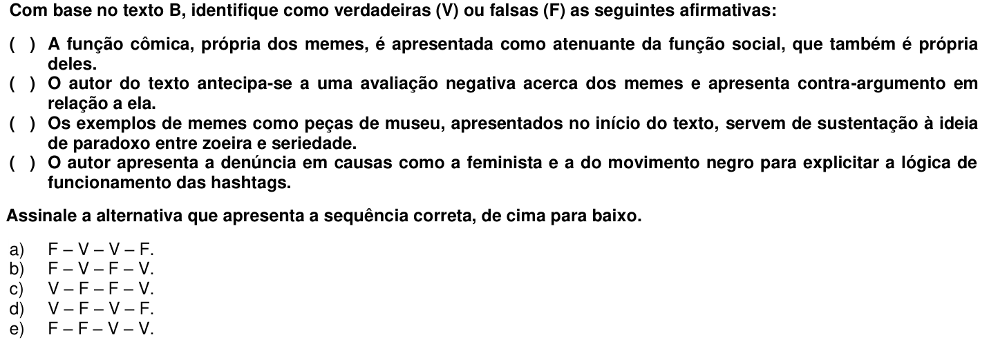 Questão 3 no caderno 1ª fase da UFPR 2018