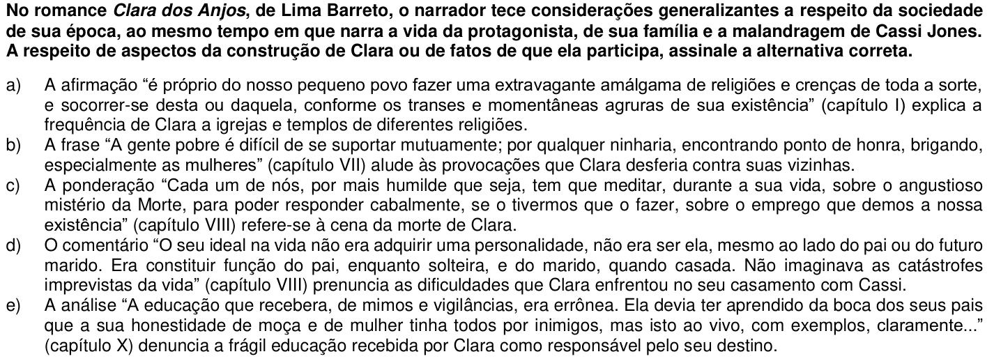 Questão 14 no caderno 1ª fase da UFPR 2018