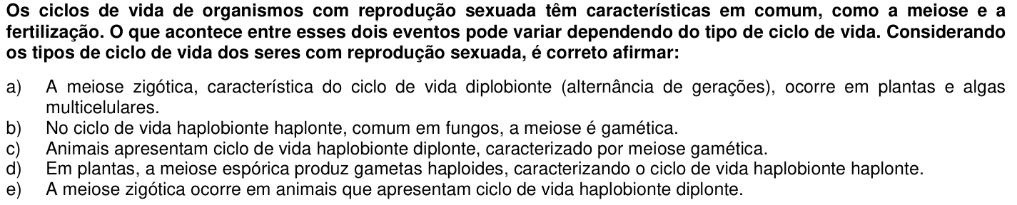 Questão 21 no caderno 1ª fase da UFPR 2018
