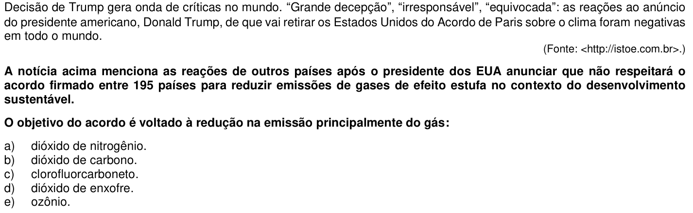 Questão 28 no caderno 1ª fase da UFPR 2018