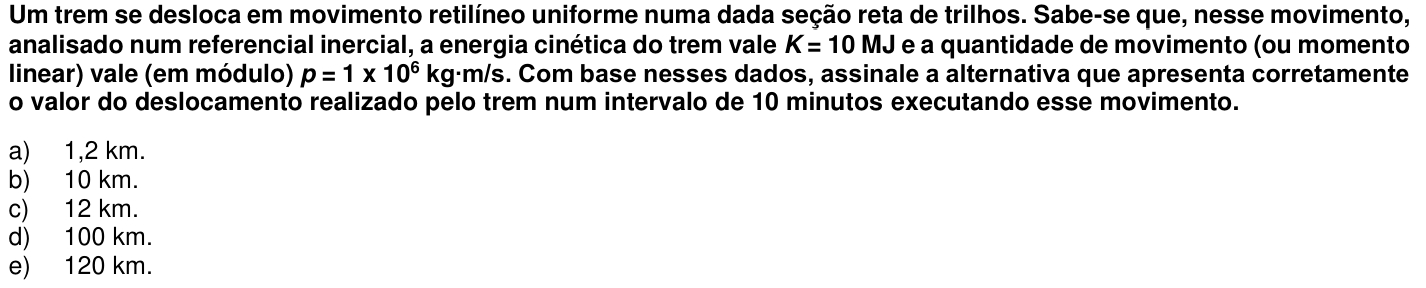 Questão 44 no caderno 1ª fase da UFPR 2018