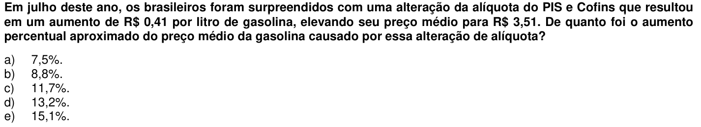 Questão 46 no caderno 1ª fase da UFPR 2018