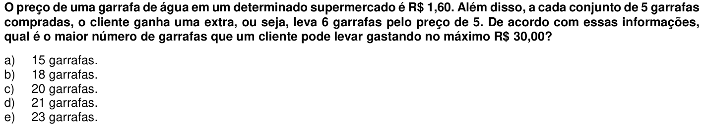 Questão 47 no caderno 1ª fase da UFPR 2018