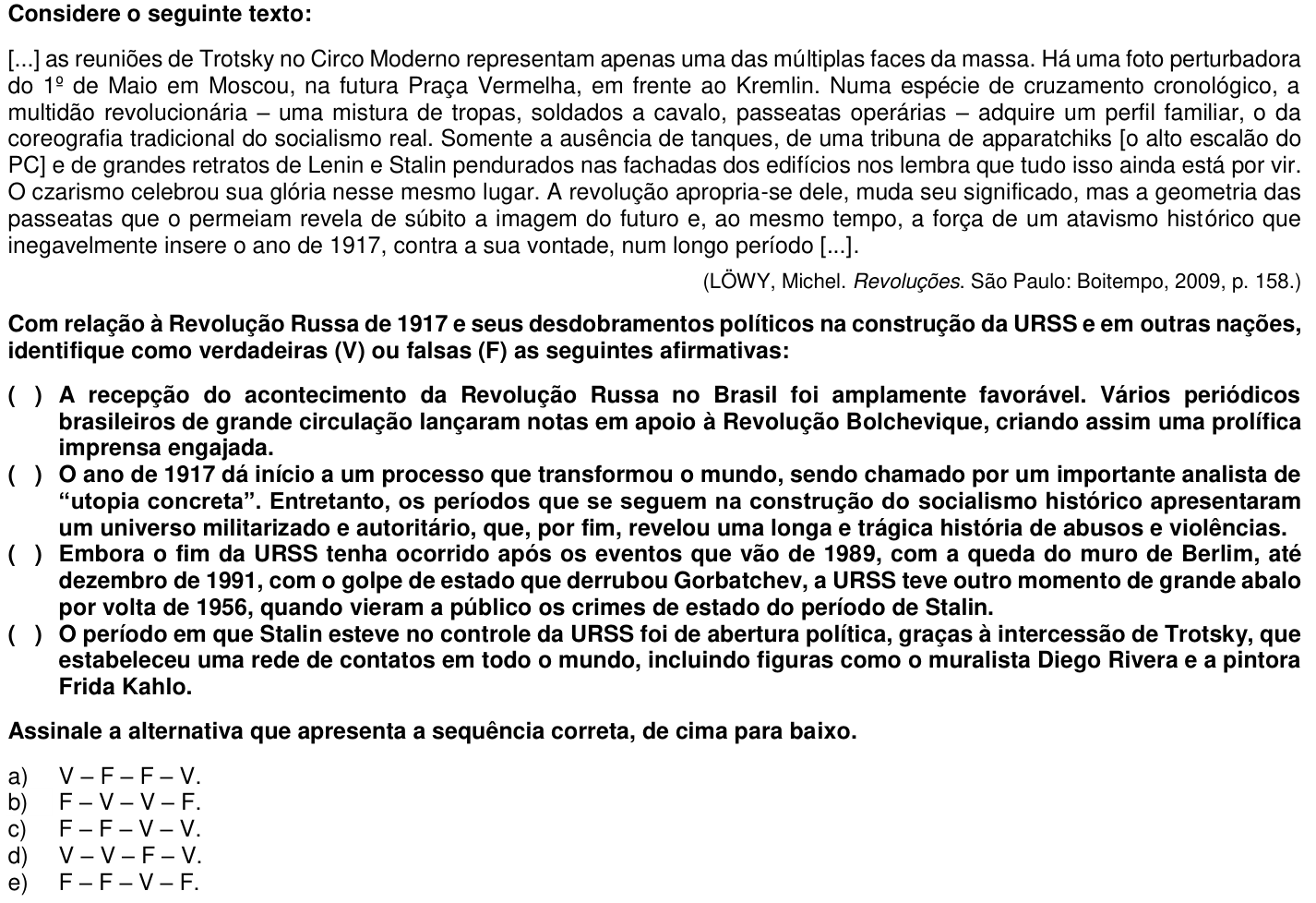 Questão 61 no caderno 1ª fase da UFPR 2018
