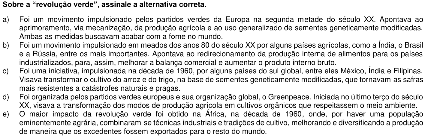 Questão 63 no caderno 1ª fase da UFPR 2018