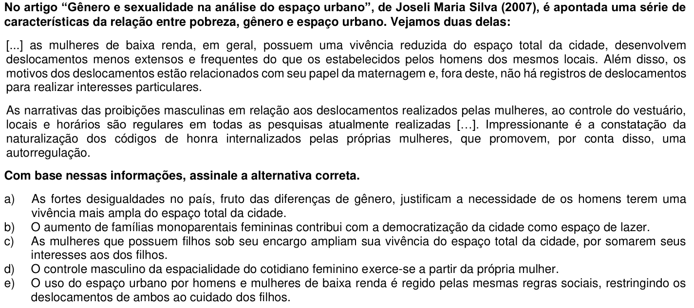 Questão 67 no caderno 1ª fase da UFPR 2018