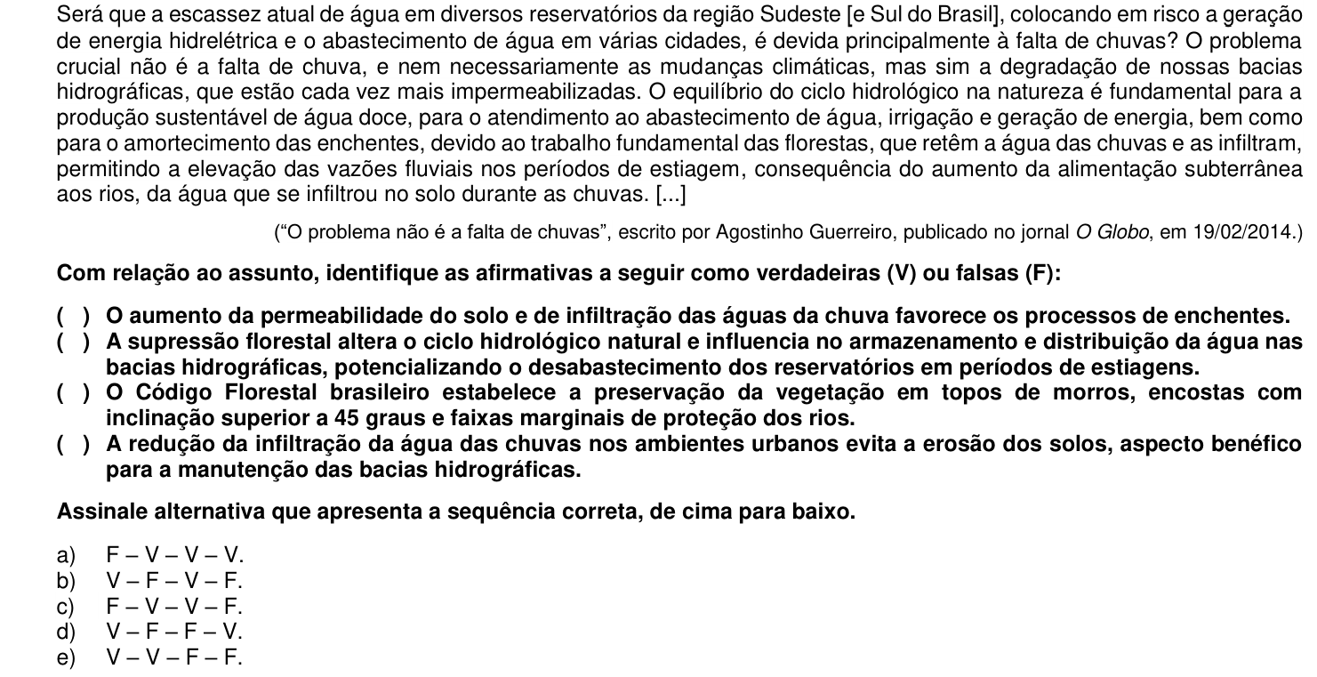 Questão 69 no caderno 1ª fase da UFPR 2018