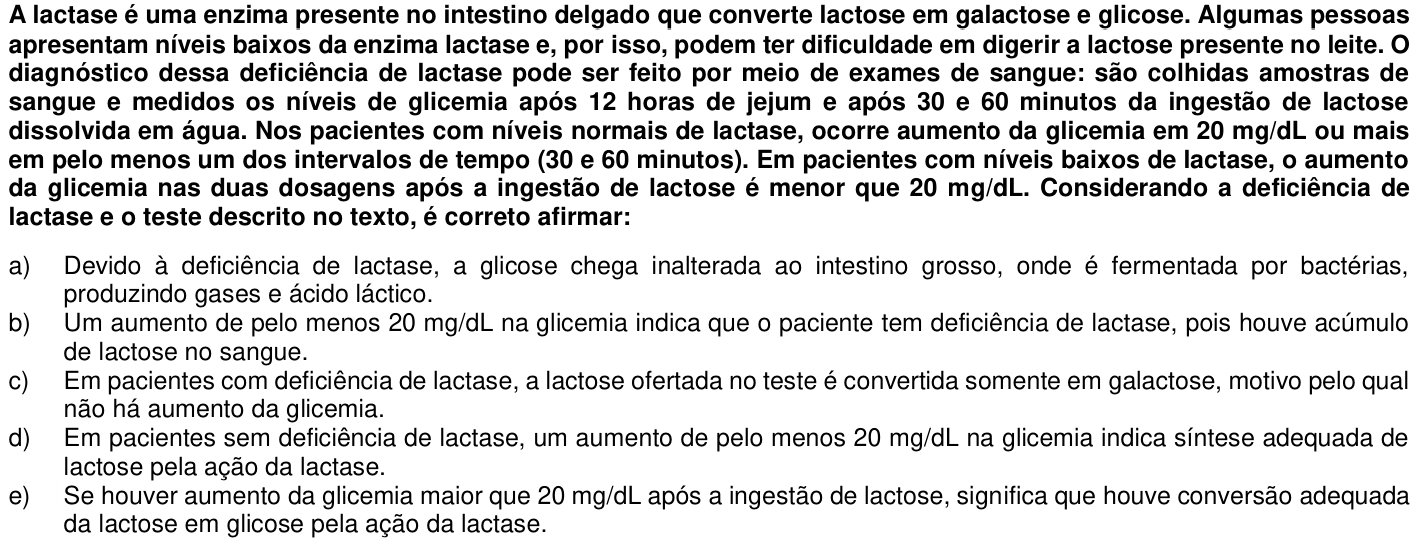 Questão 25 no caderno 1ª fase da UFPR 2019