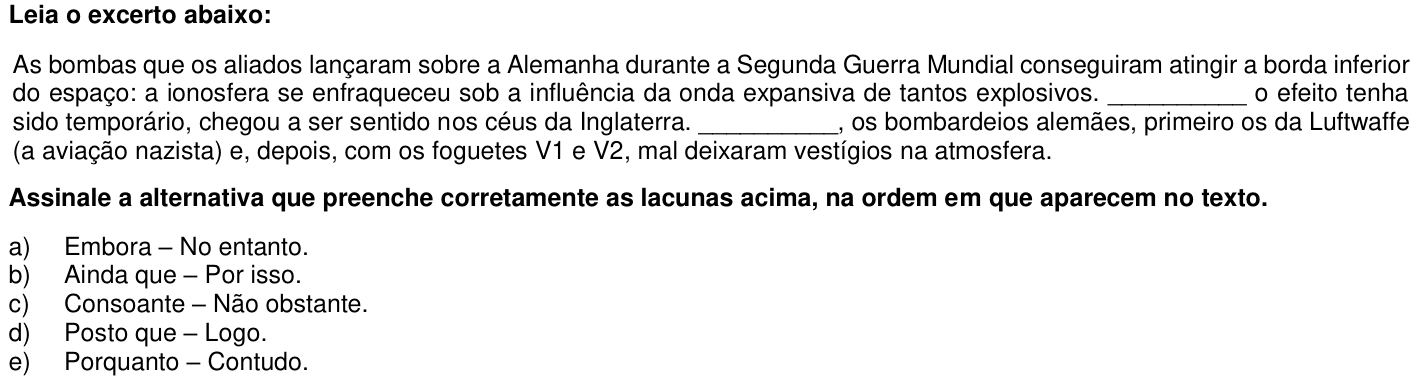 Questão 39 no caderno 1ª fase da UFPR 2019