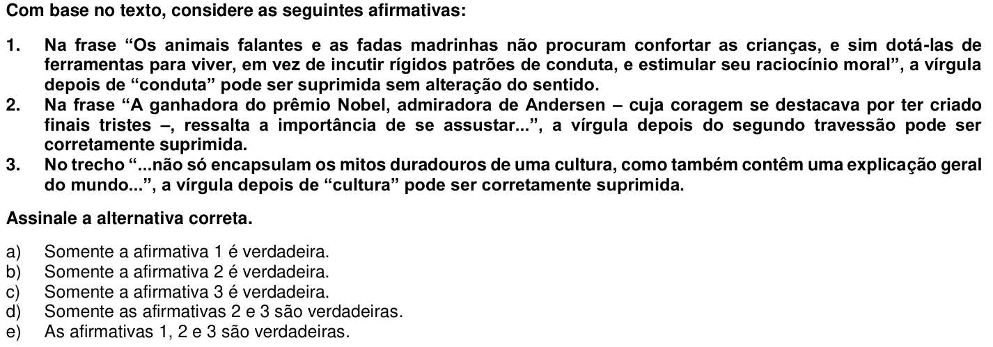 Questão 45 no caderno 1ª fase da UFPR 2019