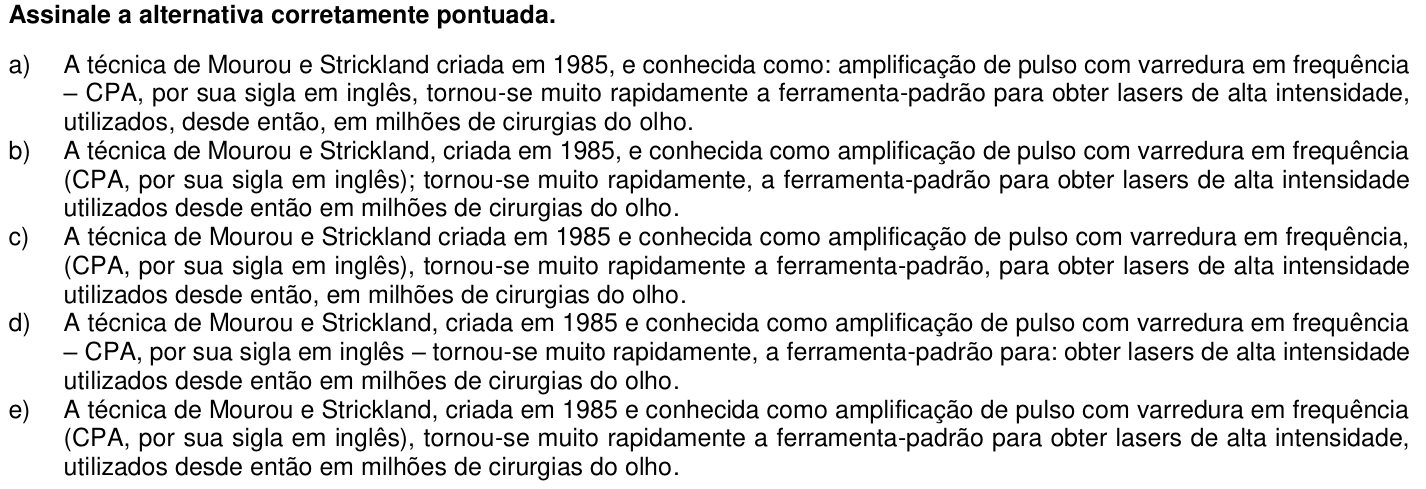 Questão 46 no caderno 1ª fase da UFPR 2019