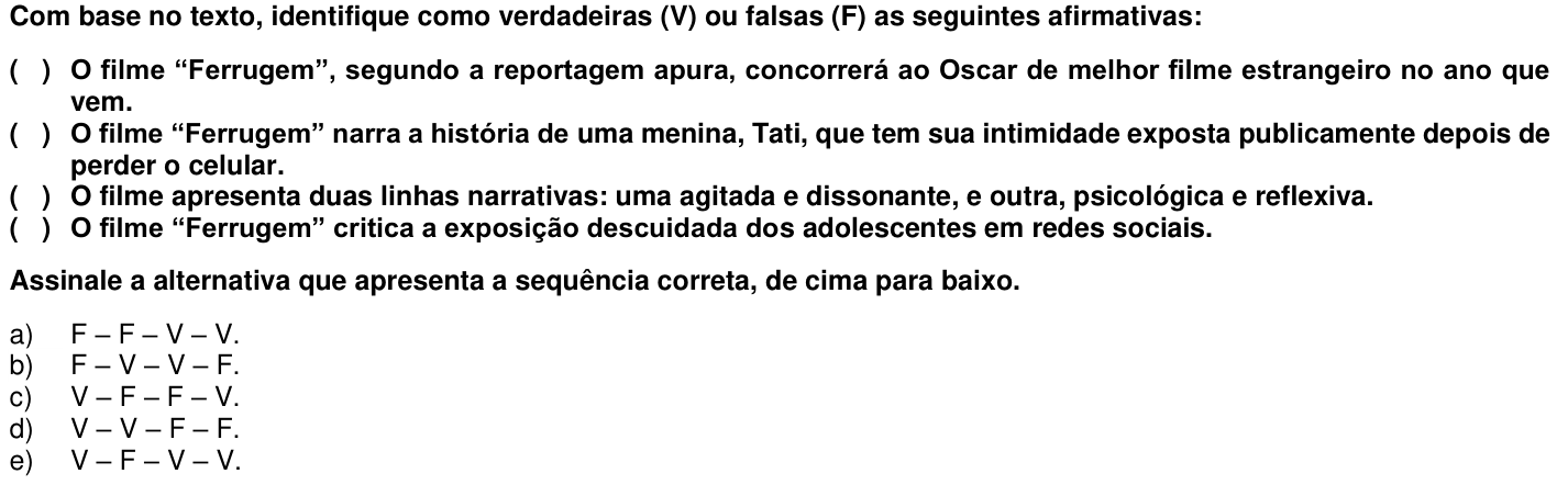Questão 47 no caderno 1ª fase da UFPR 2019