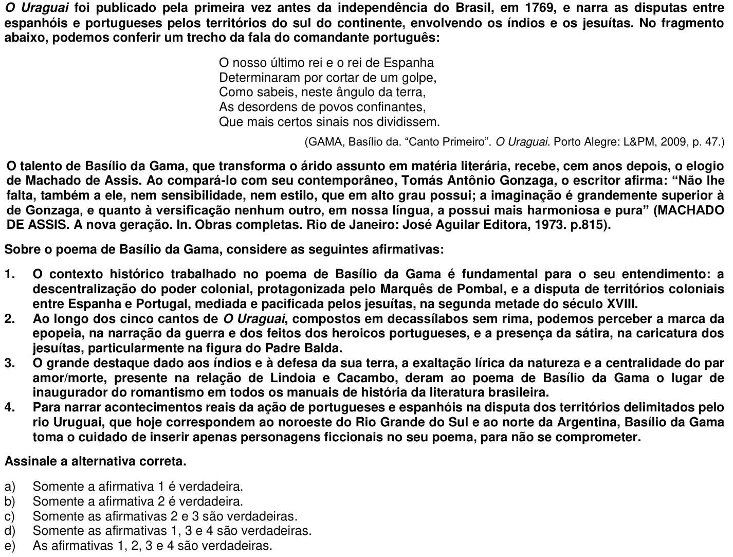 Questão 50 no caderno 1ª fase da UFPR 2019