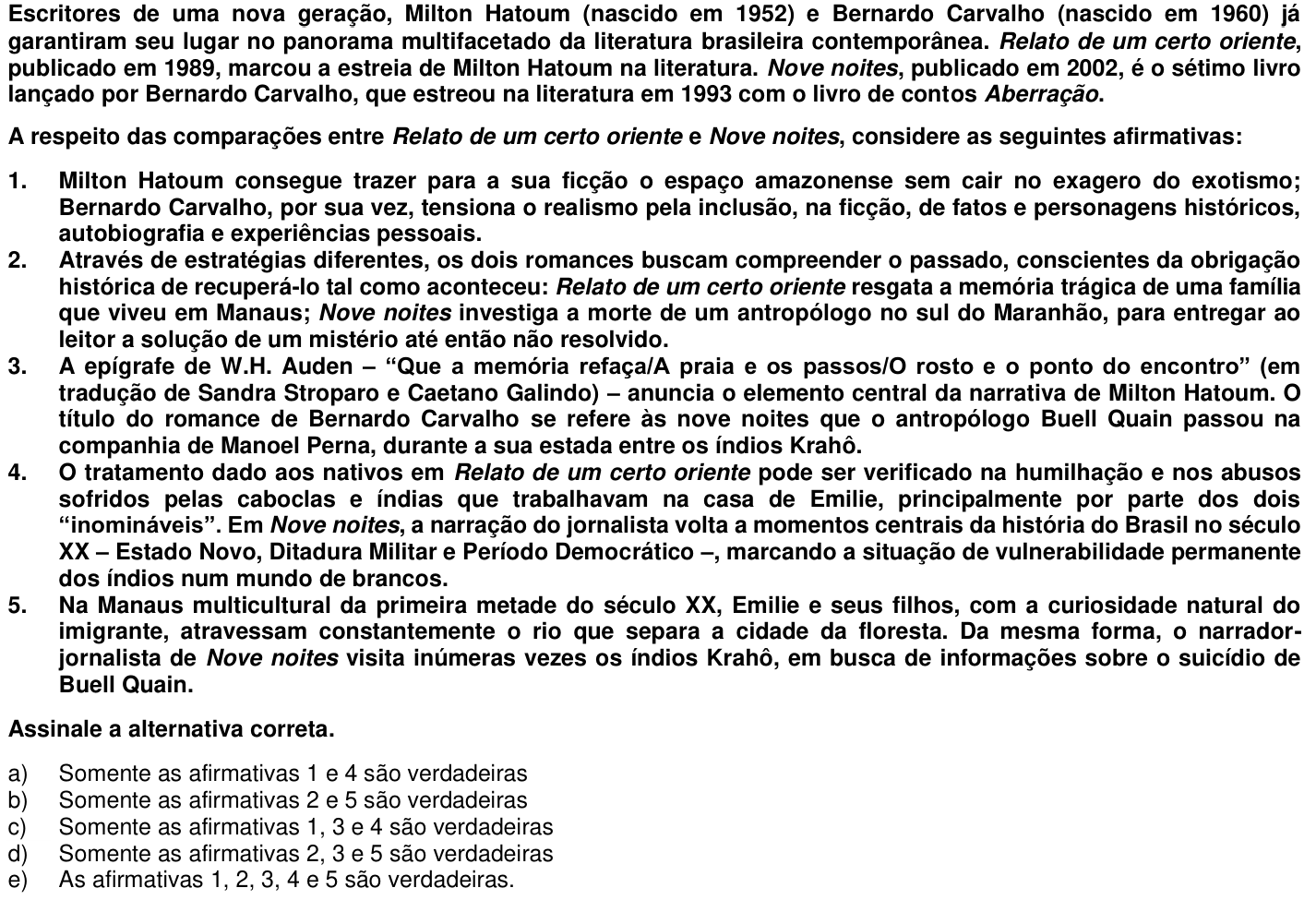 Questão 51 no caderno 1ª fase da UFPR 2019