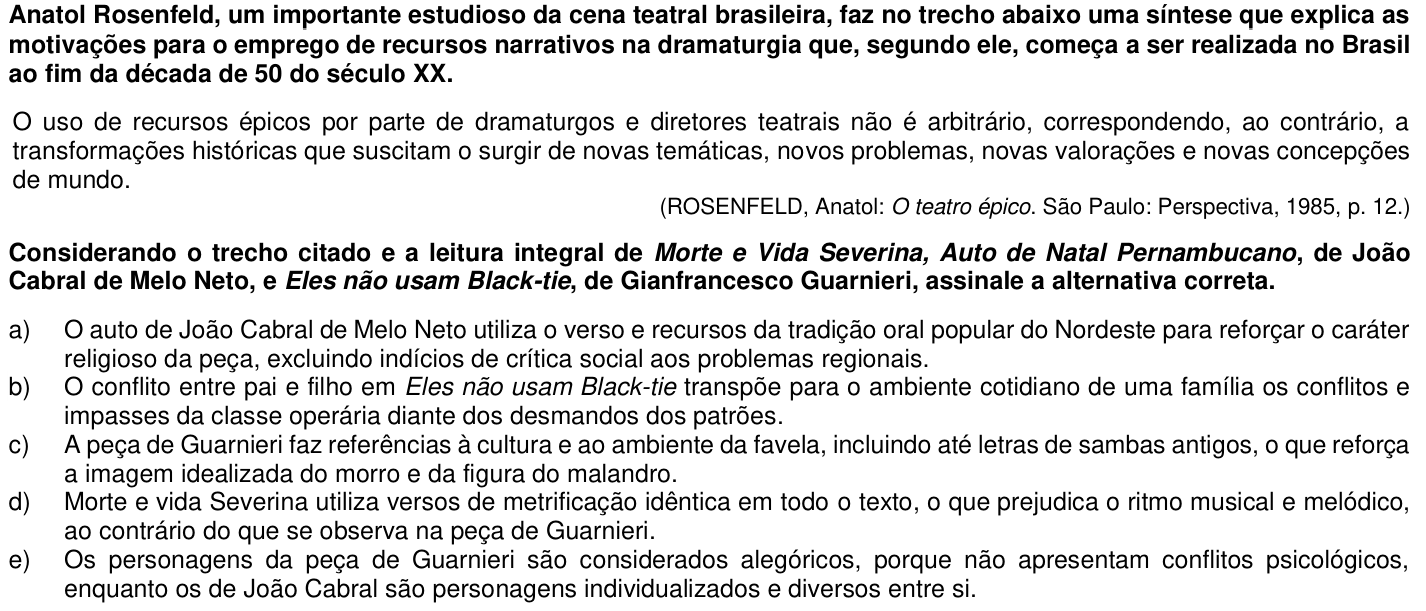 Questão 54 no caderno 1ª fase da UFPR 2019