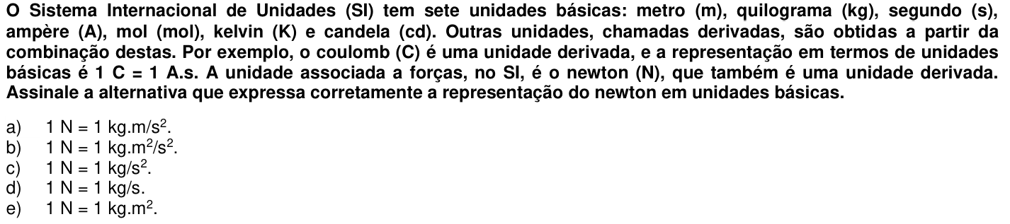 Questão 55 no caderno 1ª fase da UFPR 2019