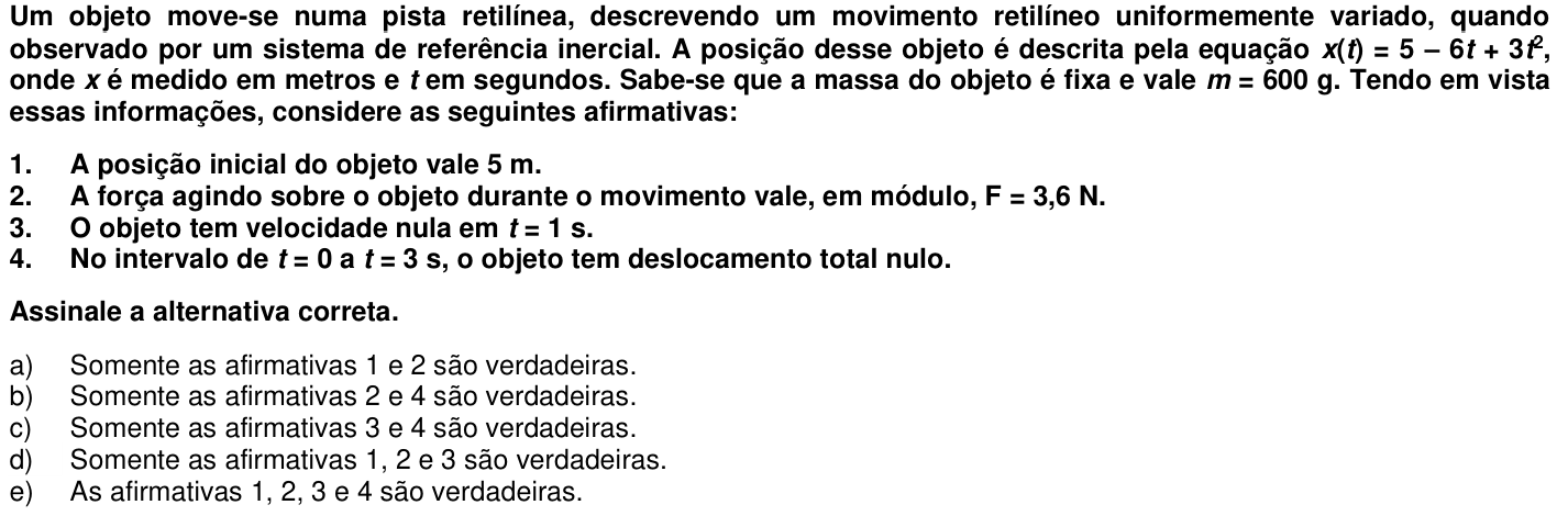 Questão 56 no caderno 1ª fase da UFPR 2019