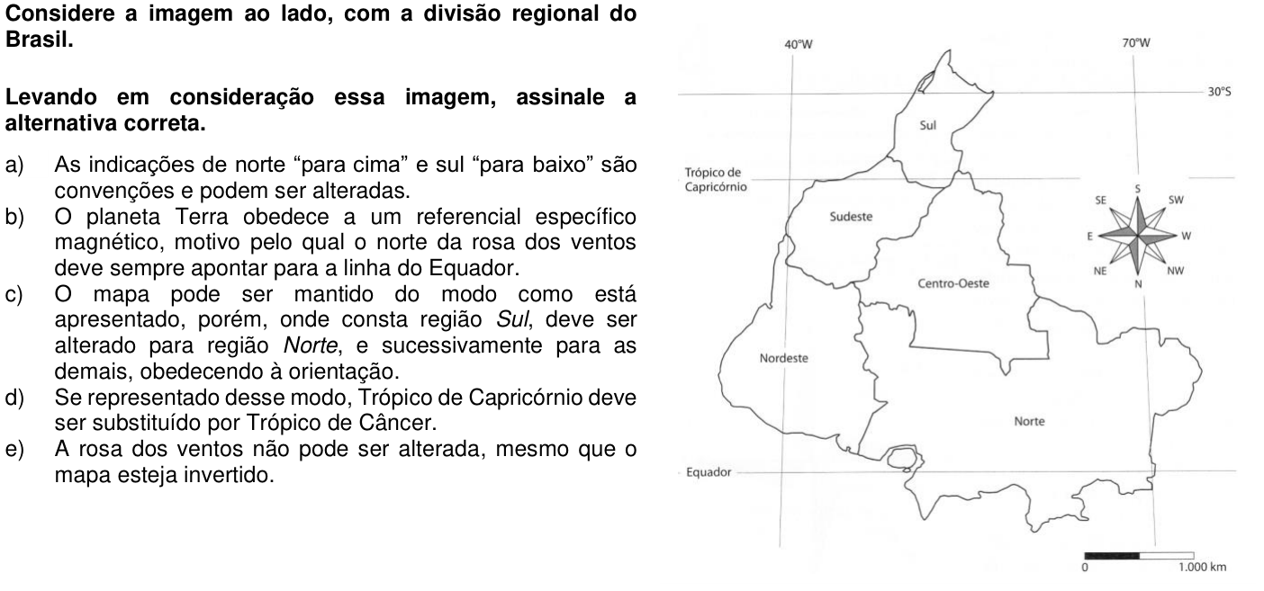Questão 65 no caderno 1ª fase da UFPR 2019