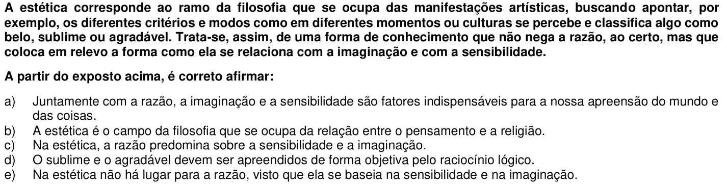 Questão 76 no caderno 1ª fase da UFPR 2019